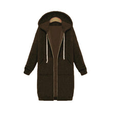 Load image into Gallery viewer, Long Sleeve Zip Up Hooded Hoodie Jacket Overcoat
