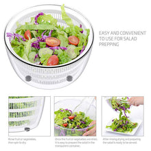 Load image into Gallery viewer, BREEZYLIVE 5 Quarts Manual Salad Spinner Vegetable Fruit Dryer with Quick Dry Design
