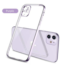 Load image into Gallery viewer, New silicone electroplated right-angle transparent anti-fall iPhone 11 phone case
