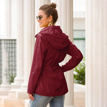 Load image into Gallery viewer, Waist Hooded Outdoor Climbing Rain Jacket For Women
