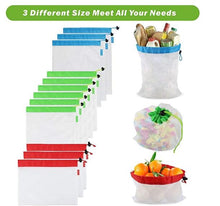 Load image into Gallery viewer, 12pcs Reusable Mesh Produce Bags Washable Recyclable Grocery Bags
