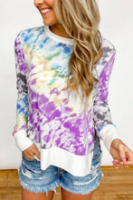 Load image into Gallery viewer, Gradient color printing round neck long-sleeved t-shirt female models
