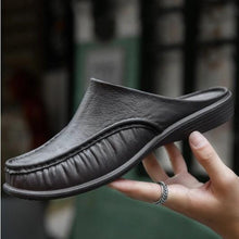 Load image into Gallery viewer, Tall Men Comfortable Slippers Backless Casual Leather Sandals
