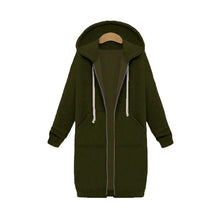 Load image into Gallery viewer, Long Sleeve Zip Up Hooded Hoodie Jacket Overcoat
