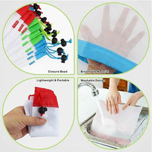 Load image into Gallery viewer, 12pcs Reusable Mesh Produce Bags Washable Recyclable Grocery Bags
