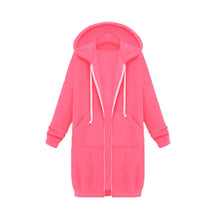 Load image into Gallery viewer, Long Sleeve Zip Up Hooded Hoodie Jacket Overcoat
