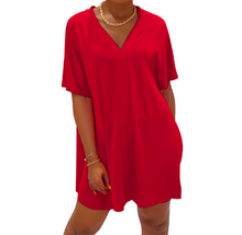 Load image into Gallery viewer, Less Is More Set🔥V-neck Solid Short Sleeve
