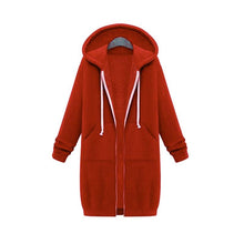 Load image into Gallery viewer, Long Sleeve Zip Up Hooded Hoodie Jacket Overcoat
