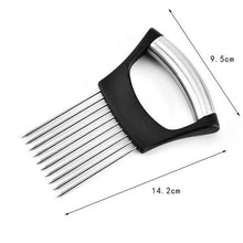 Load image into Gallery viewer, Onion Holder Stainless Steel, Vegetable Potato Cutter Slicer, Meat Slicer, Cutting Kitchen Gadgets with 10 Prong
