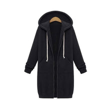 Load image into Gallery viewer, Long Sleeve Zip Up Hooded Hoodie Jacket Overcoat
