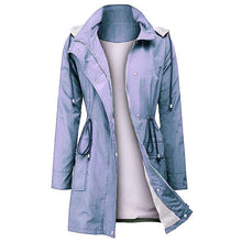 Load image into Gallery viewer, Women Waterproof Hood Lightweight Drawstring Long Jackets
