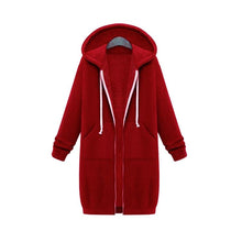 Load image into Gallery viewer, Long Sleeve Zip Up Hooded Hoodie Jacket Overcoat
