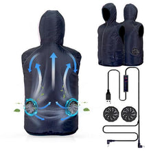 Load image into Gallery viewer, Summer Men Women Fan Cooling Vest/Air Conditioning Cool Coat -Outdoor Sun Protection Jacket USB Charing
