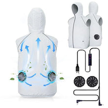 Load image into Gallery viewer, Summer Men Women Fan Cooling Vest/Air Conditioning Cool Coat -Outdoor Sun Protection Jacket USB Charing

