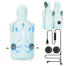 Load image into Gallery viewer, Summer Men Women Fan Cooling Vest/Air Conditioning Cool Coat -Outdoor Sun Protection Jacket USB Charing
