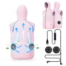 Load image into Gallery viewer, Summer Men Women Fan Cooling Vest/Air Conditioning Cool Coat -Outdoor Sun Protection Jacket USB Charing
