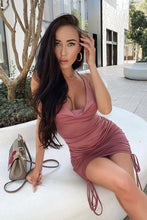 Load image into Gallery viewer, Know Your Worth Ruched Dress - Mauve
