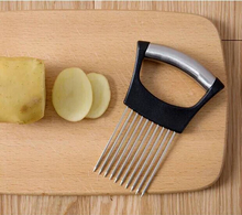 Load image into Gallery viewer, Onion Holder Stainless Steel, Vegetable Potato Cutter Slicer, Meat Slicer, Cutting Kitchen Gadgets with 10 Prong
