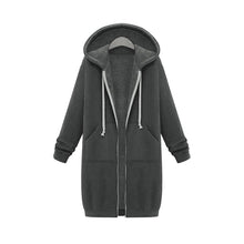 Load image into Gallery viewer, Long Sleeve Zip Up Hooded Hoodie Jacket Overcoat
