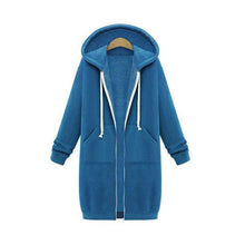 Load image into Gallery viewer, Long Sleeve Zip Up Hooded Hoodie Jacket Overcoat
