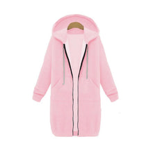 Load image into Gallery viewer, Long Sleeve Zip Up Hooded Hoodie Jacket Overcoat
