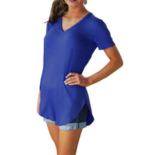 Load image into Gallery viewer, Women Cotton Basic V-neck Plus Size T-shirt  (S-5XL)
