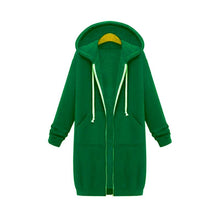 Load image into Gallery viewer, Long Sleeve Zip Up Hooded Hoodie Jacket Overcoat
