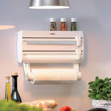 Load image into Gallery viewer, BREEZYLIVE 4 in 1 Kitchen Plastic Wrap and Foil Dispenser with Spice Rack
