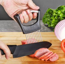 Load image into Gallery viewer, Onion Holder Stainless Steel, Vegetable Potato Cutter Slicer, Meat Slicer, Cutting Kitchen Gadgets with 10 Prong

