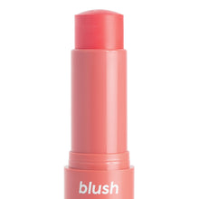 Load image into Gallery viewer, Mic Drop intense hot coral Blush Stix with swatch.
