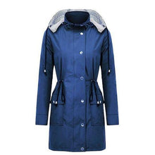 Load image into Gallery viewer, WOMEN WATERPROOF HOOD LIGHTWEIGHT DRAWSTRING LONG JACKETS - yoursrose
