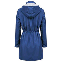 Load image into Gallery viewer, WOMEN WATERPROOF HOOD LIGHTWEIGHT DRAWSTRING LONG JACKETS - yoursrose
